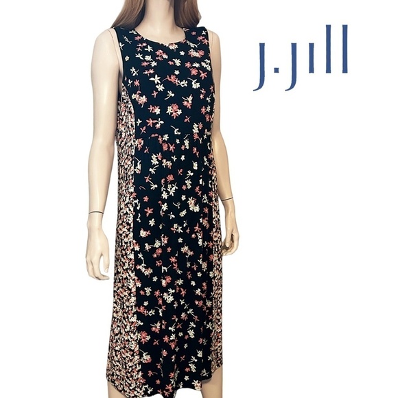 J. Jill Maxi Midi Dress Floral Rayon Patchwork Sleeveless Versatile Pretty - Picture 14 of 16